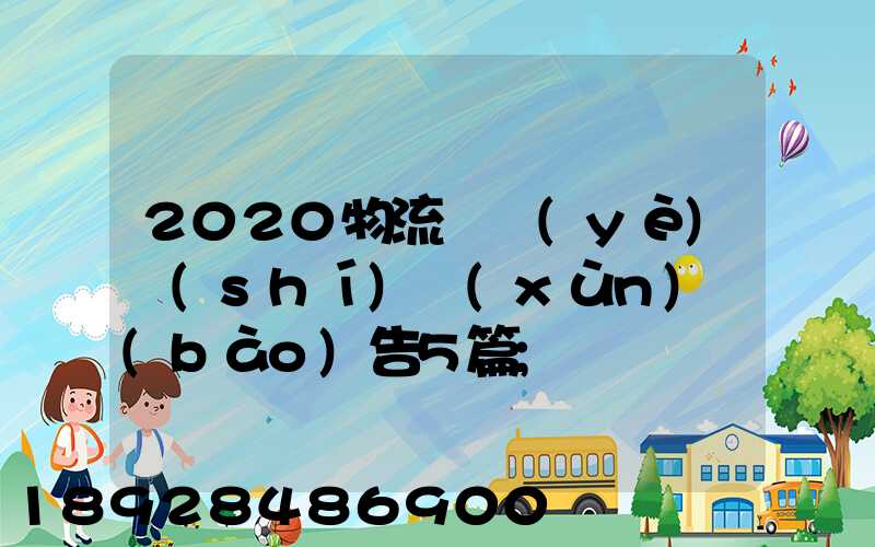 2020物流專業(yè)實(shí)訓(xùn)報(bào)告5篇