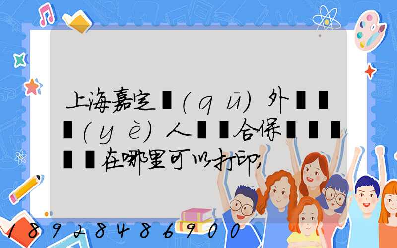 上海嘉定區(qū)外來從業(yè)人員綜合保險繳費記錄在哪里可以打印