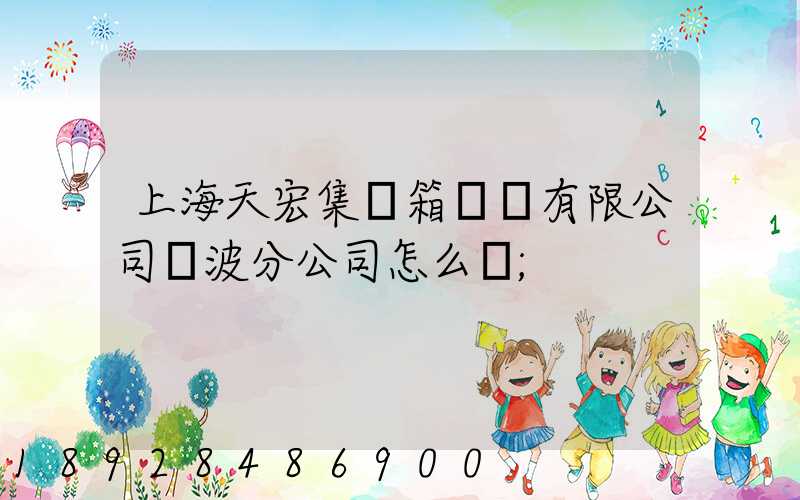 上海天宏集裝箱儲運有限公司寧波分公司怎么樣