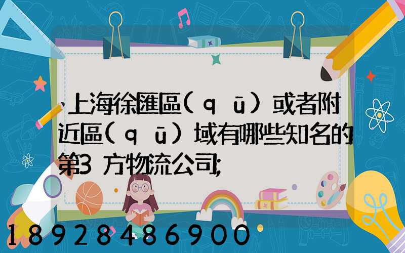 上海徐匯區(qū)或者附近區(qū)域有哪些知名的第3方物流公司