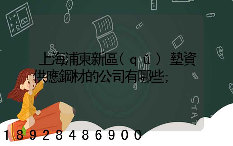 上海浦東新區(qū)墊資供應鋼材的公司有哪些