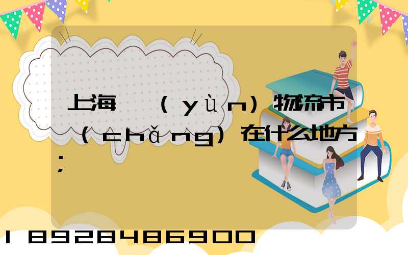 上海貨運(yùn)物流市場(chǎng)在什么地方
