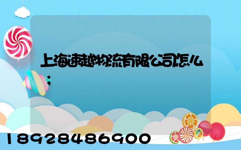 上海速越物流有限公司怎么樣