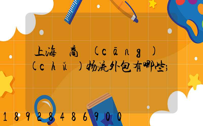 上海電商倉(cāng)儲(chǔ)物流外包有哪些