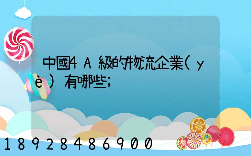 中國4A級的物流企業(yè)有哪些