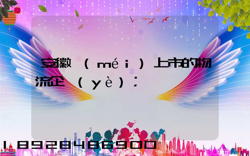 安徽沒(méi)上市的物流企業(yè)