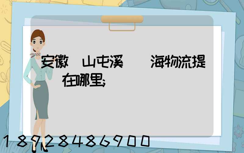 安徽黃山屯溪錦亞海物流提貨點在哪里