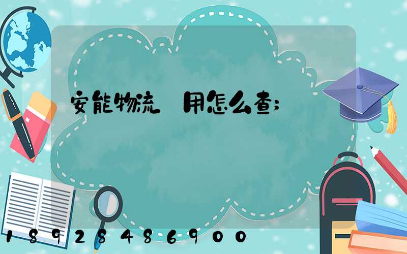 安能物流費用怎么查