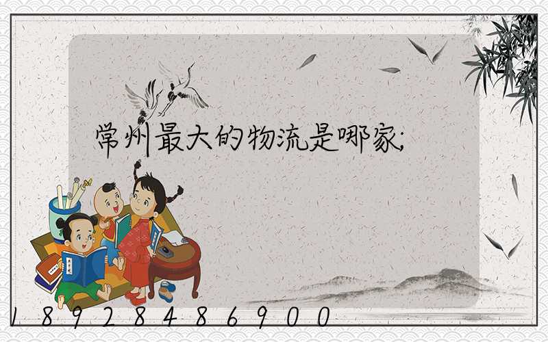 常州最大的物流是哪家