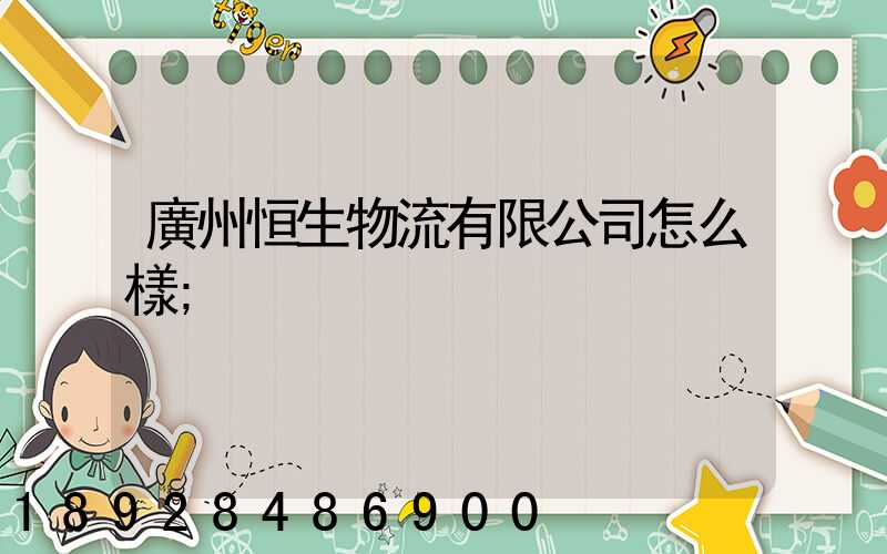 廣州恒生物流有限公司怎么樣