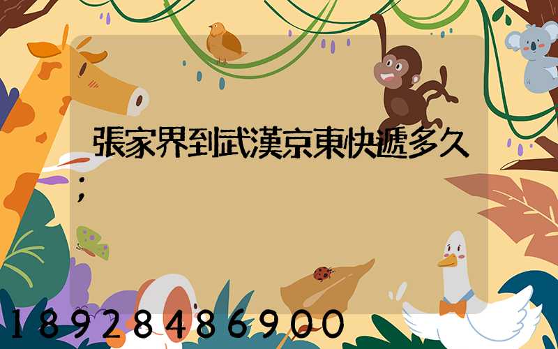 張家界到武漢京東快遞多久