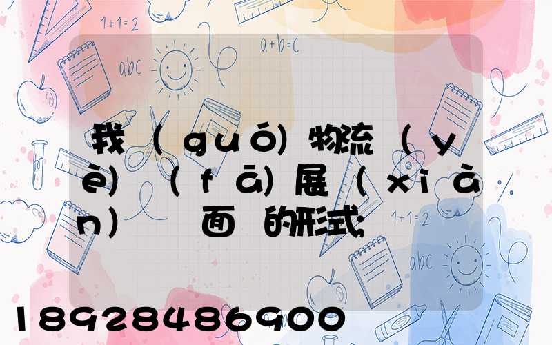 我國(guó)物流業(yè)發(fā)展現(xiàn)狀與面臨的形式