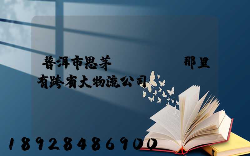普洱市思茅區(qū)那里有跨省大物流公司