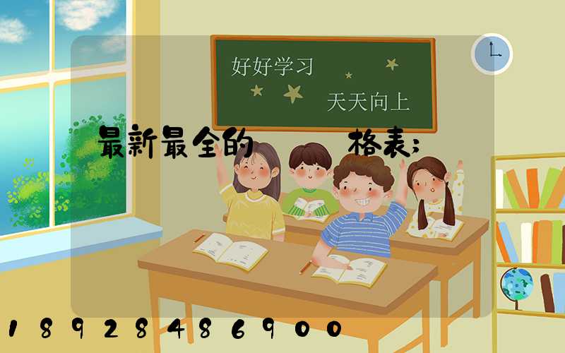 最新最全的閥門價格表