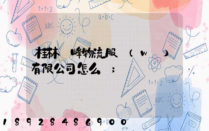 桂林潤峰物流服務(wù)有限公司怎么樣