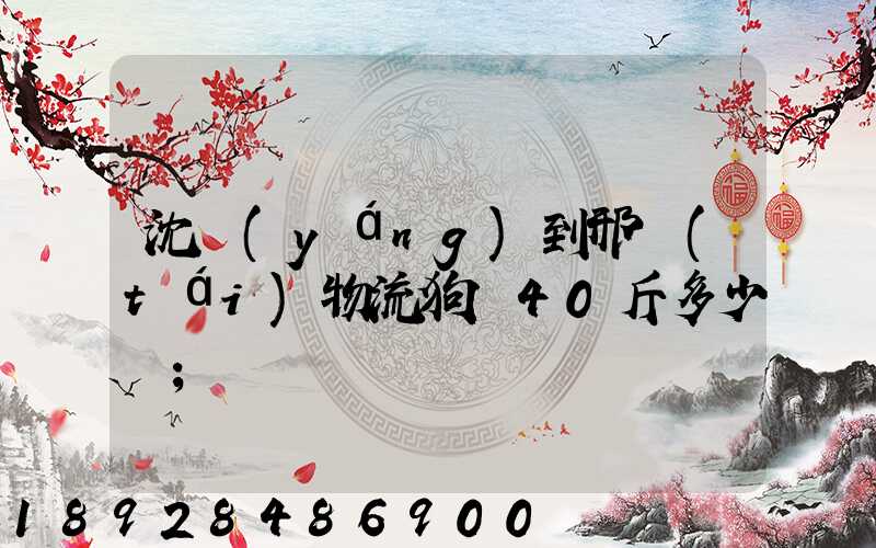 沈陽(yáng)到邢臺(tái)物流狗糧40斤多少錢