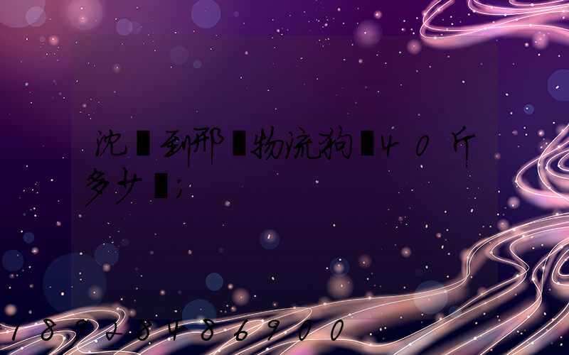 沈陽到邢臺物流狗糧40斤多少錢
