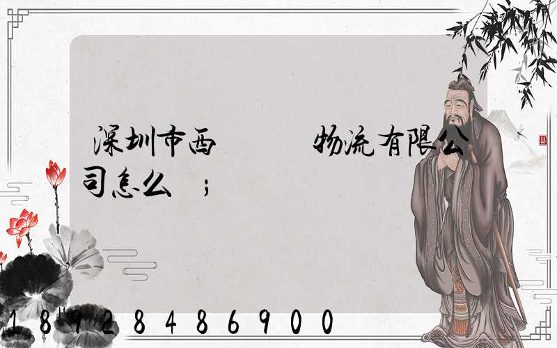 深圳市西遞國際物流有限公司怎么樣