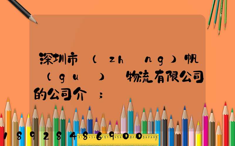 深圳市長(zhǎng)帆國(guó)際物流有限公司的公司介紹