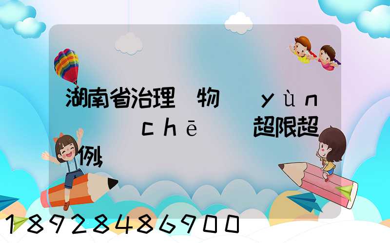 湖南省治理貨物運(yùn)輸車(chē)輛超限超載條例