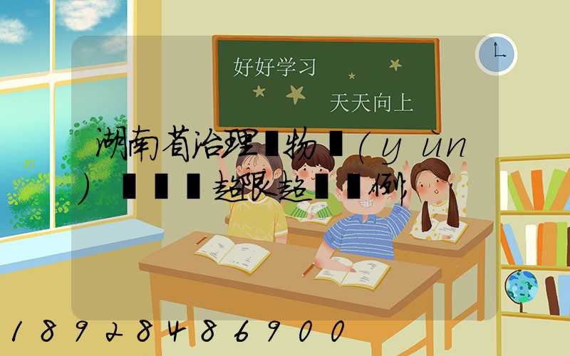 湖南省治理貨物運(yùn)輸車輛超限超載條例