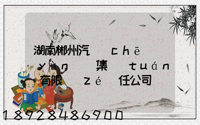 湖南郴州汽車(chē)運(yùn)輸集團(tuán)有限責(zé)任公司電話是多少
