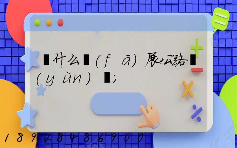 為什么發(fā)展公路運(yùn)輸