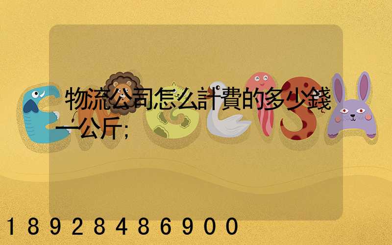 物流公司怎么計費的多少錢一公斤
