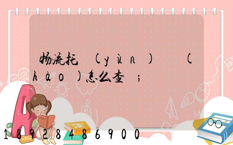 物流托運(yùn)單號(hào)怎么查詢