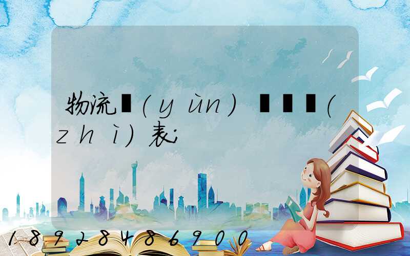 物流運(yùn)輸資質(zhì)表
