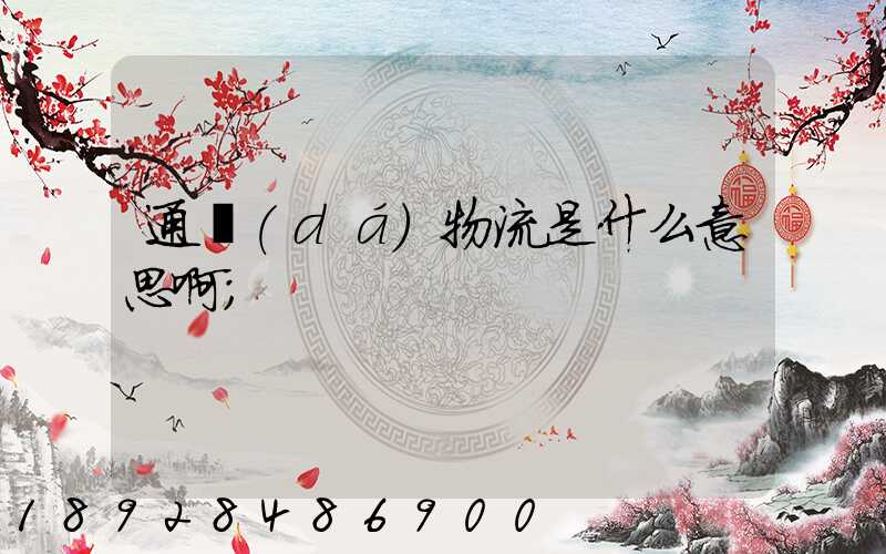 通達(dá)物流是什么意思啊