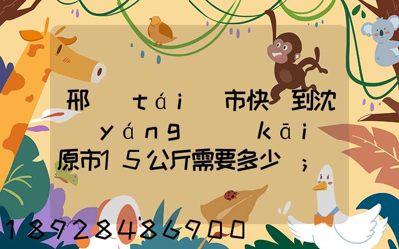 邢臺(tái)市快遞到沈陽(yáng)開(kāi)原市15公斤需要多少錢