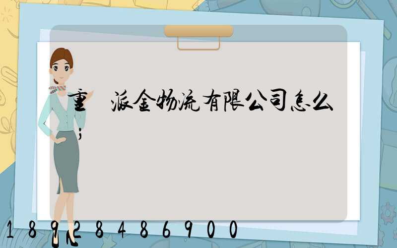 重慶派金物流有限公司怎么樣