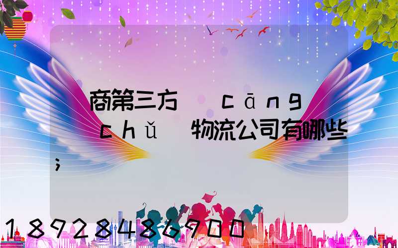 電商第三方倉(cāng)儲(chǔ)物流公司有哪些