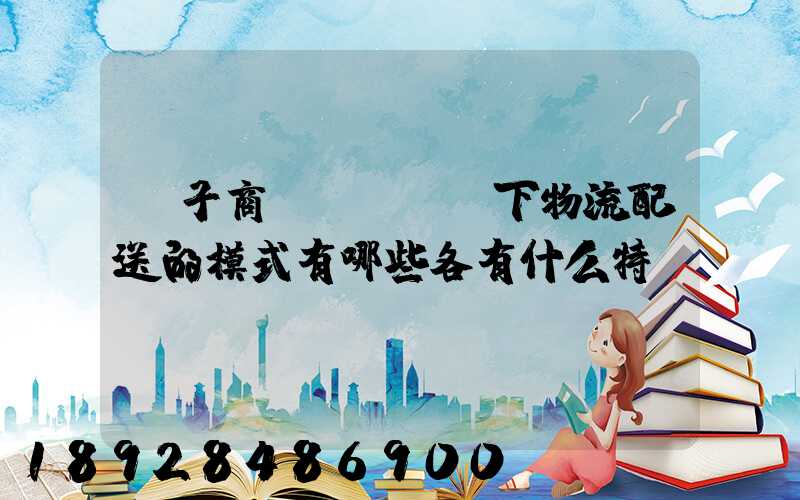 電子商務(wù)下物流配送的模式有哪些各有什么特點(diǎn)