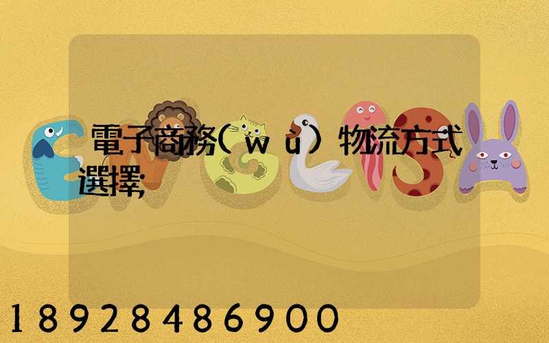 電子商務(wù)物流方式選擇